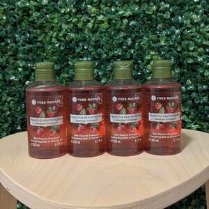 4X Yves Rocher Raspberry Peppermint Bath Shower Gel, 6.7oz